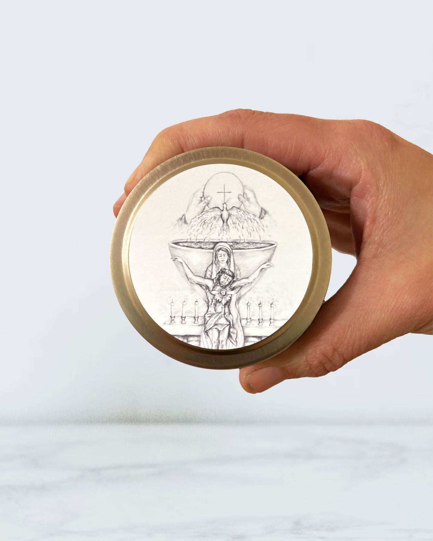 Eucharist Candle Tin (Chrism Scented, Gold)