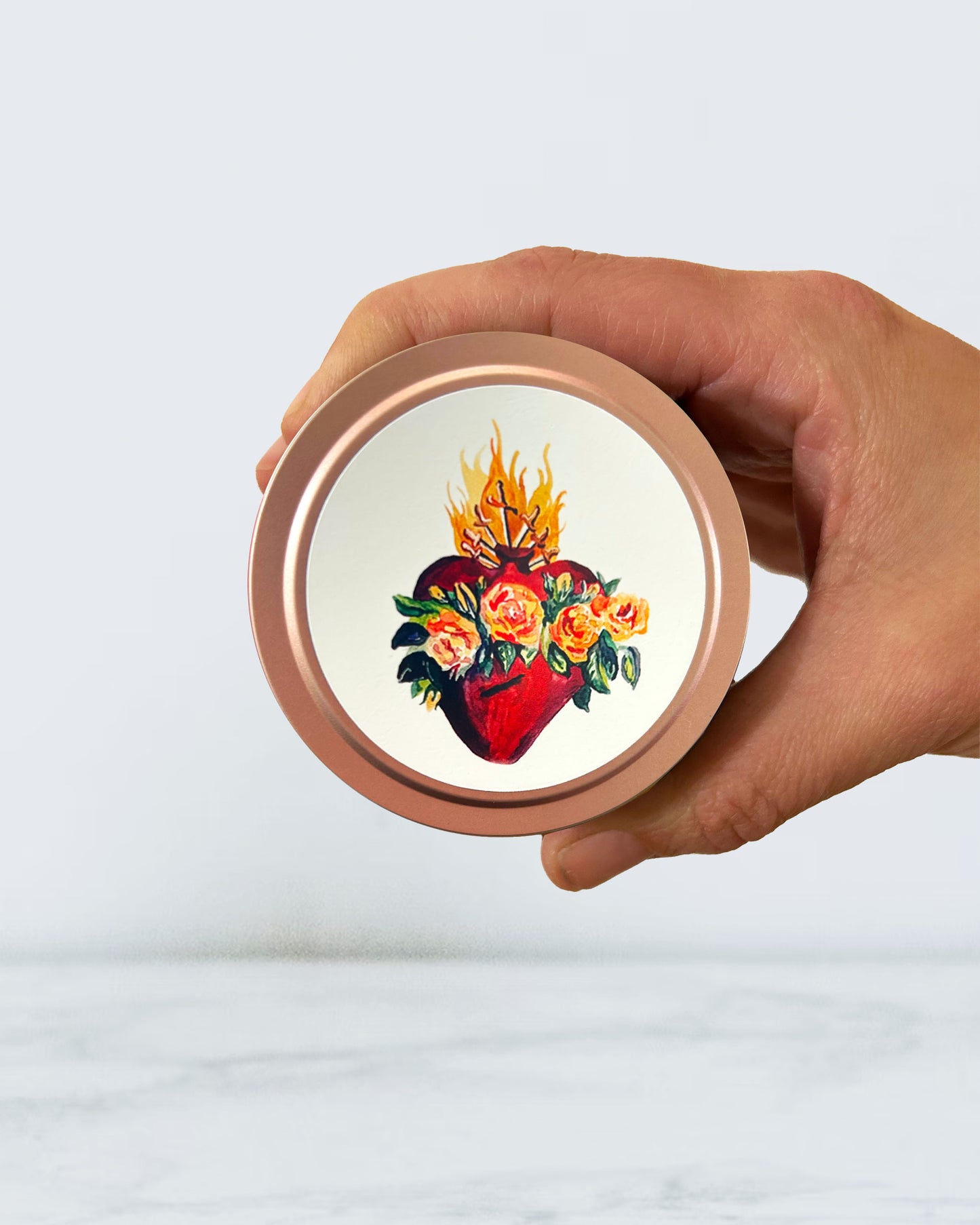 Immaculate Heart Candle Tin (Magnolia, Peony, & Rose)