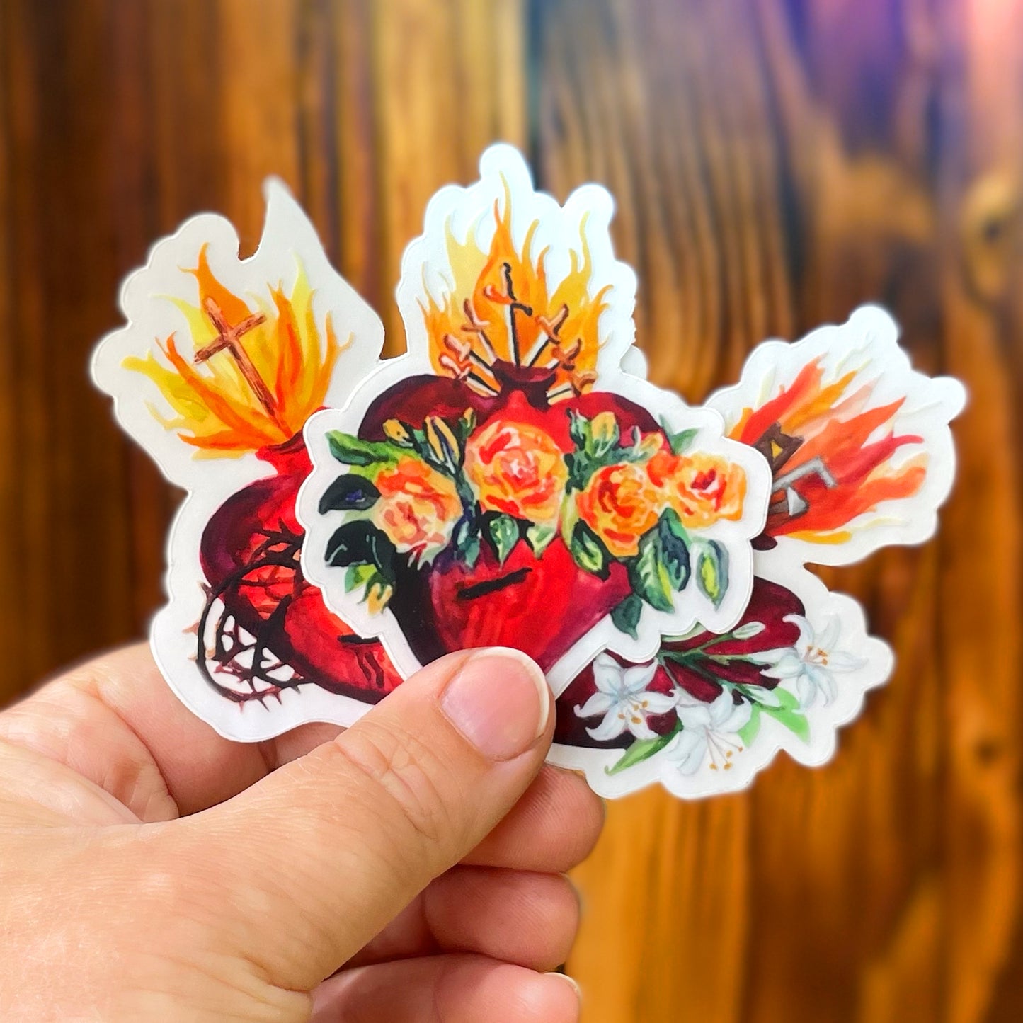 Hearts Of The Holy Family Stickers