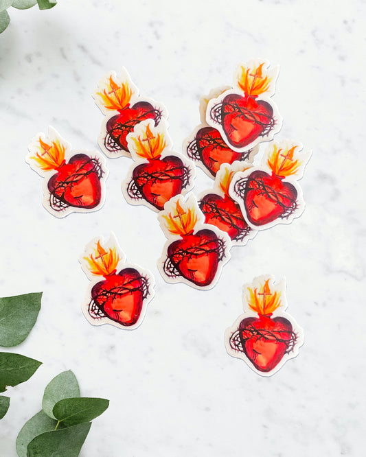 Mini Sacred Heart Stickers - 10 Pack