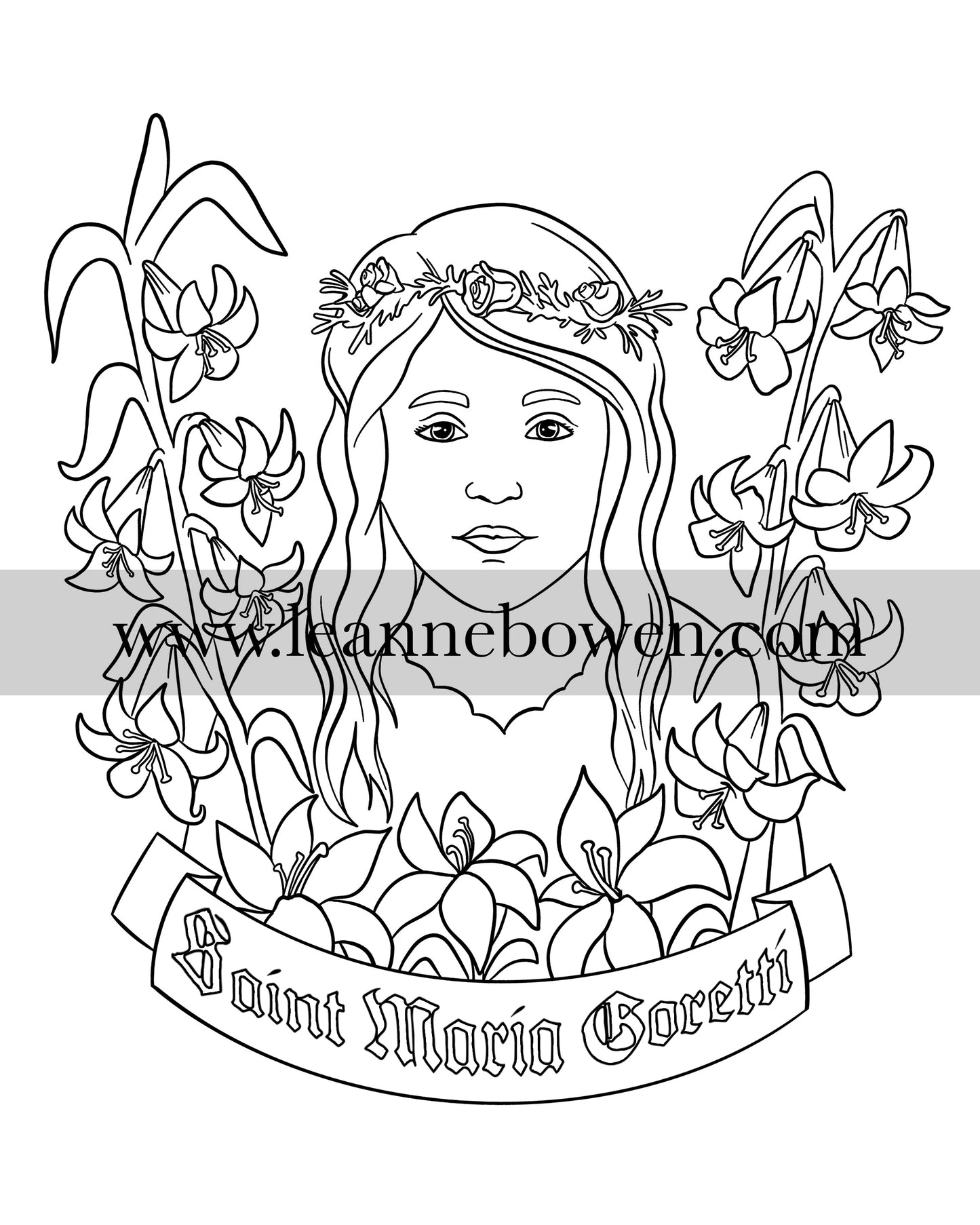 Saint Maria Goretti Coloring Page (Digital Download)