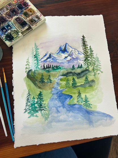 Over the Mountains: Original Watercolor Painting