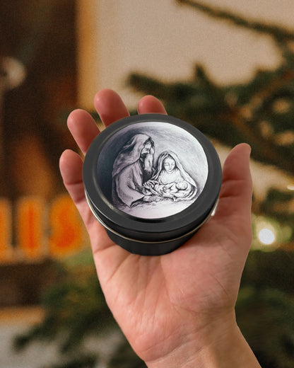 Holy Family Candle Tin (Cranberry Orange Spice Scented)