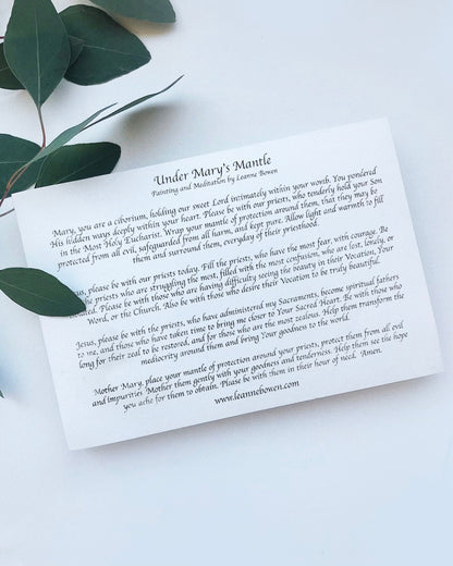Under Mary's Mantle Priest Prayer Cards