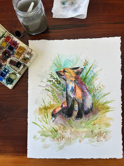 Golden Fox: Original Watercolor Painting