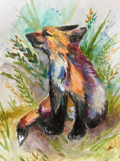 Golden Fox: Original Watercolor Painting