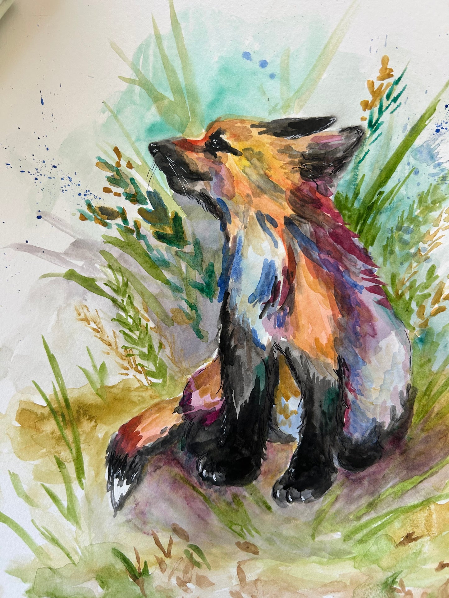 Golden Fox: Original Watercolor Painting