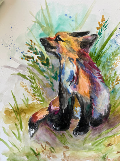 Golden Fox: Original Watercolor Painting