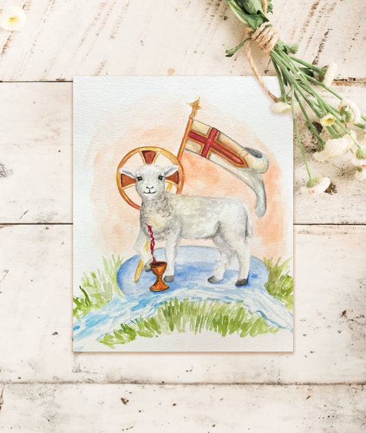 Paschal Lamb: Original Watercolor Painting