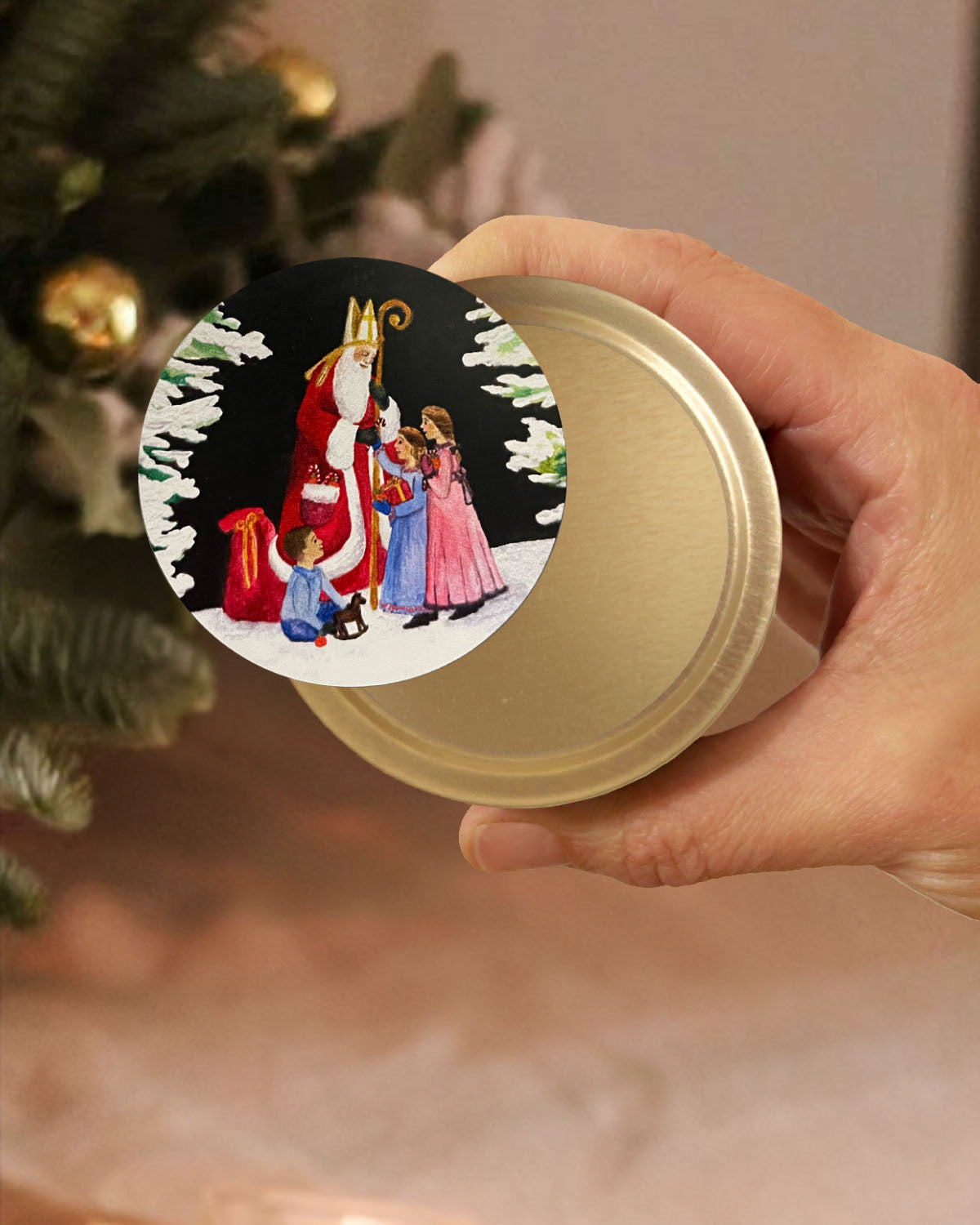 Jolly Ol Saint Nicholas Candle Tin (Cypress and Bayberry)