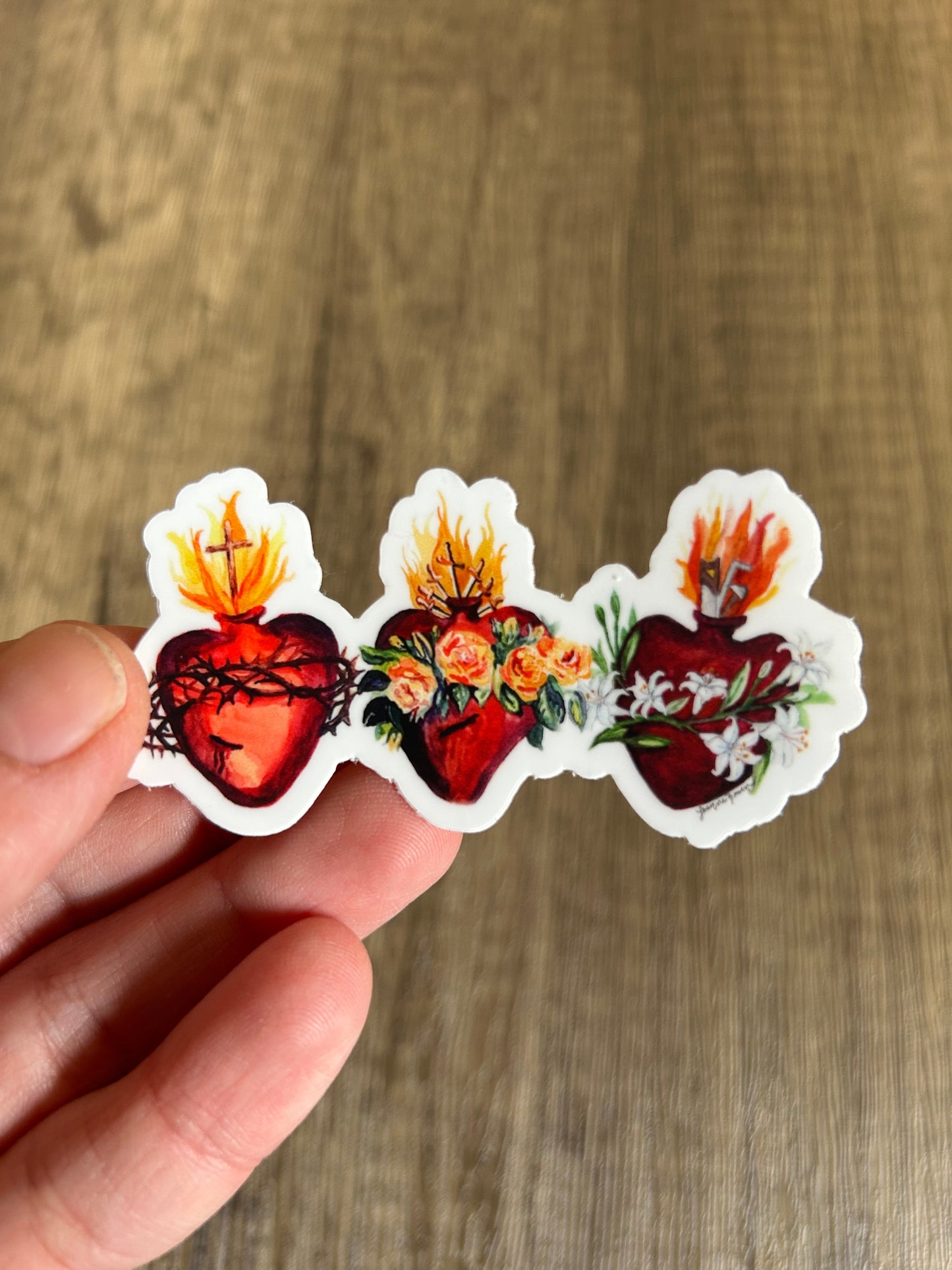 Three Hearts Stickers