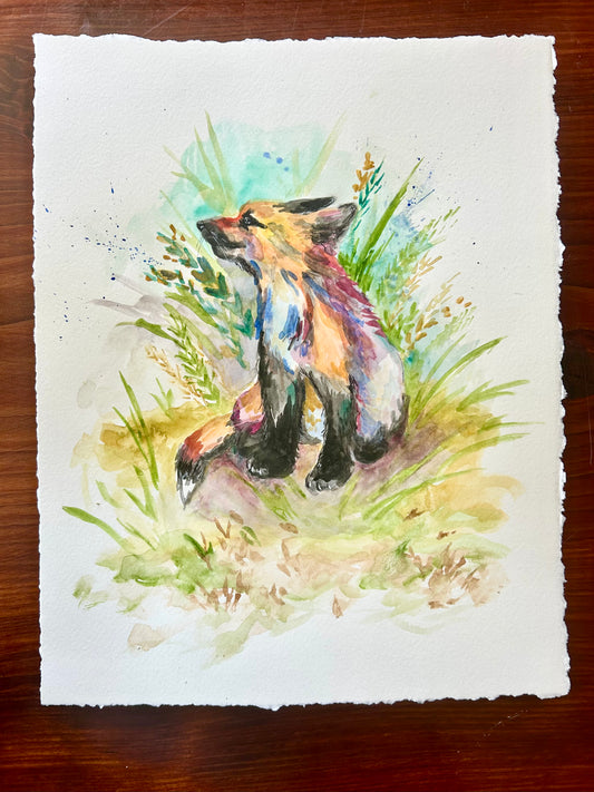 Golden Fox: Original Watercolor Painting