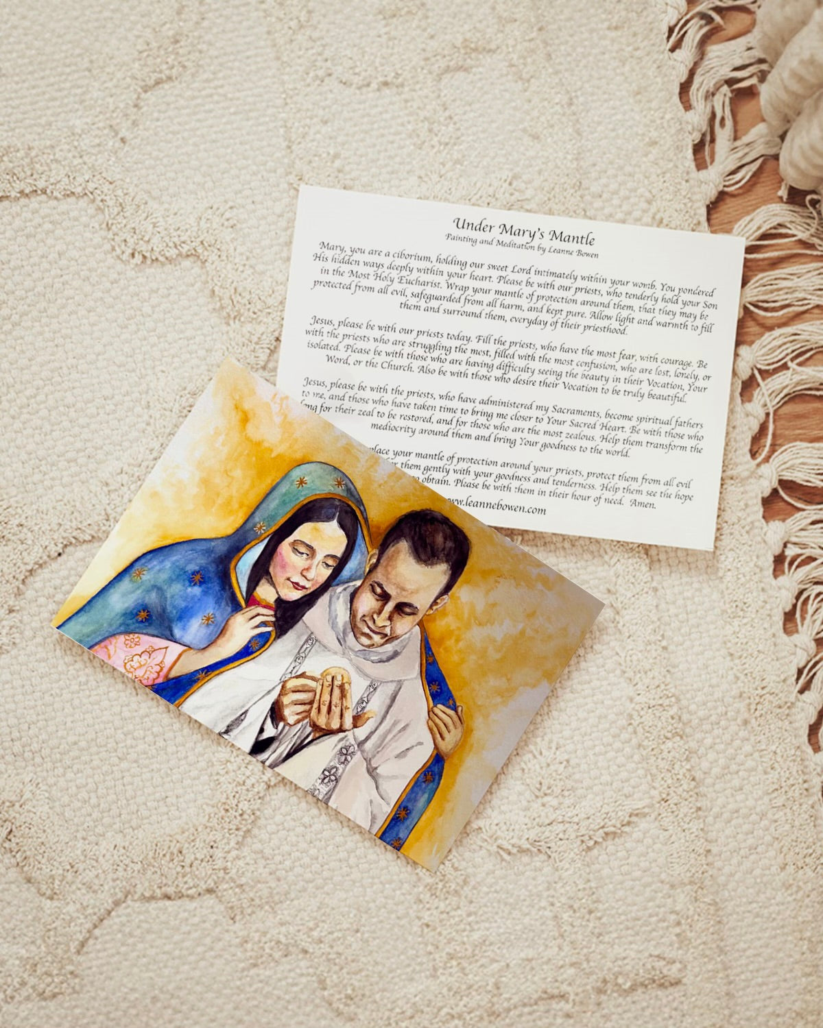 Under Mary's Mantle Priest Prayer Cards