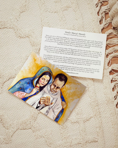 Under Mary's Mantle Priest Prayer Cards