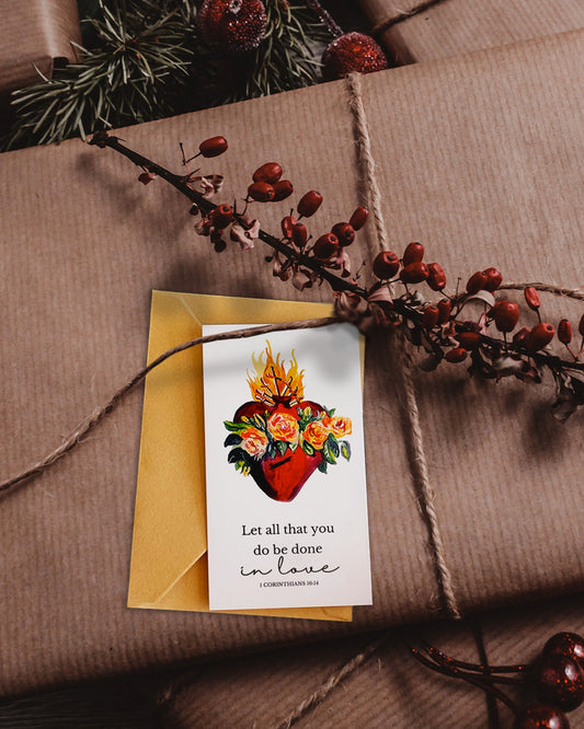 Hearts of the Holy Family Christmas Gift Card Digital Download