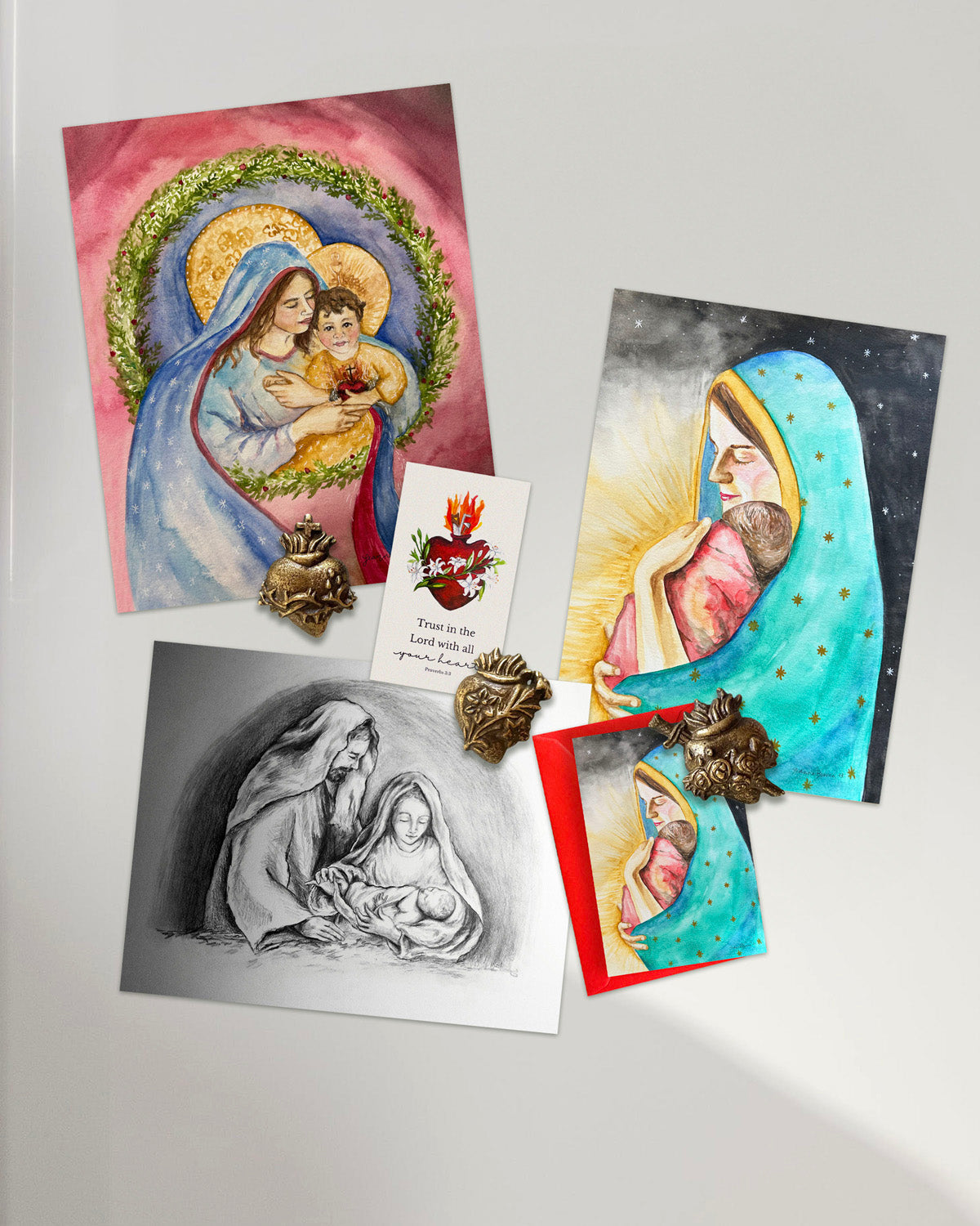Hearts of the Holy Family Magnet Sets