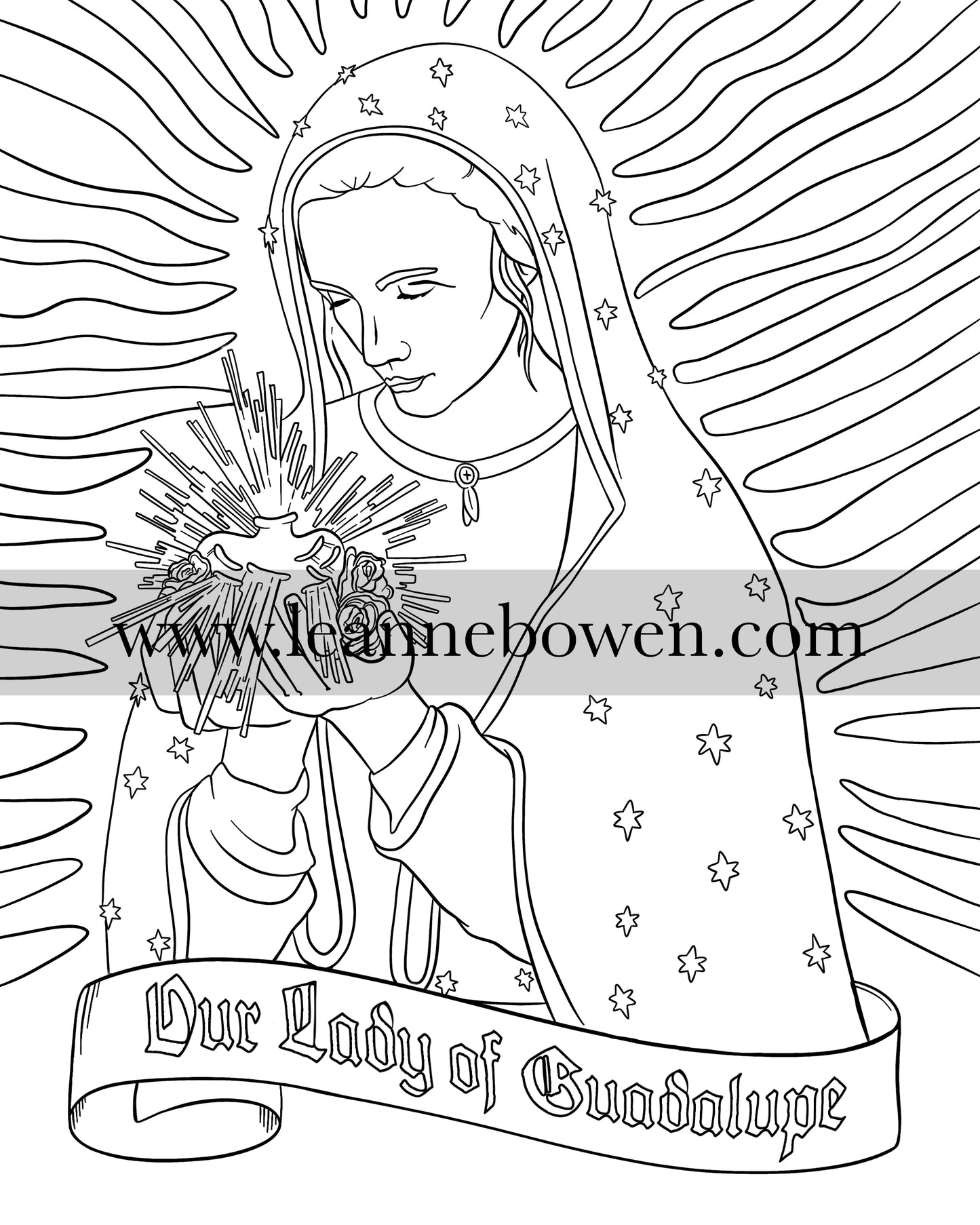 Our Lady of Guadalupe Coloring Page (Digital Download)