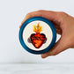 Sacred Heart Candle Tin (Chrism Scented, Dark Blue)