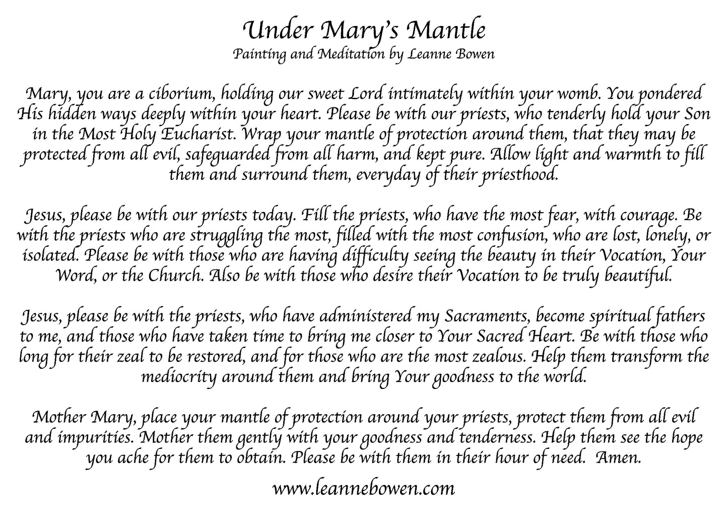 Under Mary's Mantle